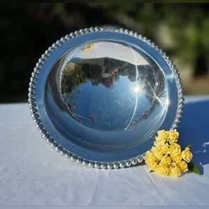 Mariposa Beaded Aluminum Bowl | Classic Entertaining Piece | Made in Mexico